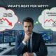 Trader visualizing two market scenarios for the Nifty after a 2.5% fall, further fall, or recovery