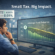 Illustration of an investor observing a small increase in transaction tax and its gradual impact on mutual fund returns