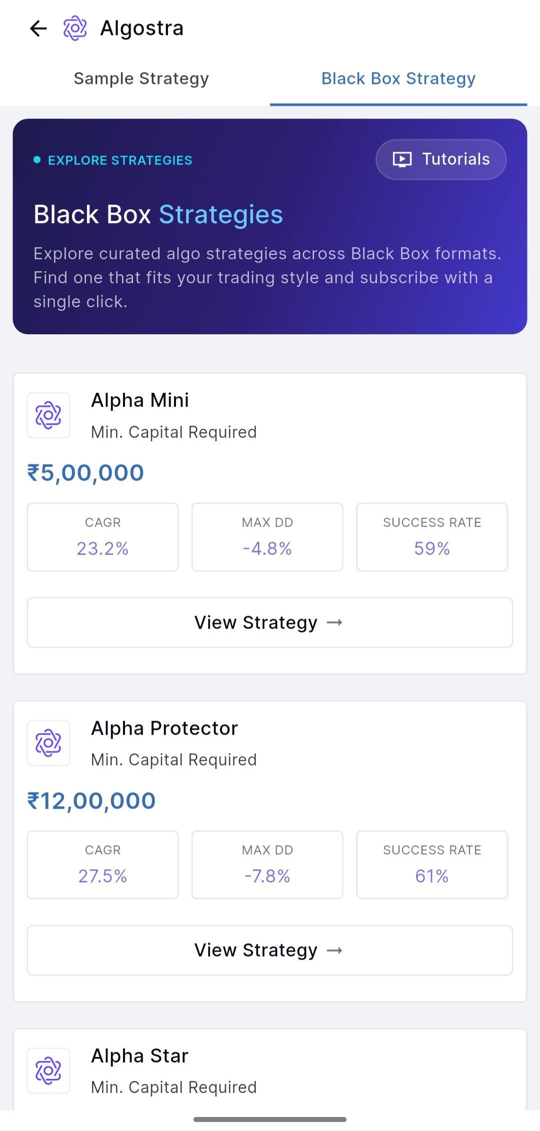 Algostra - Black box strategy